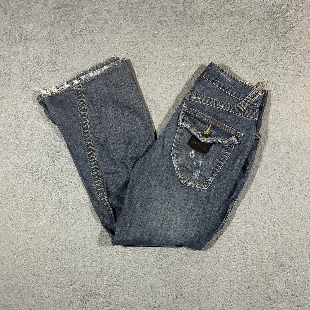 Y2k Stitch's Authentic Tailored Denim Flare Jeans Womens Size 30 #2456